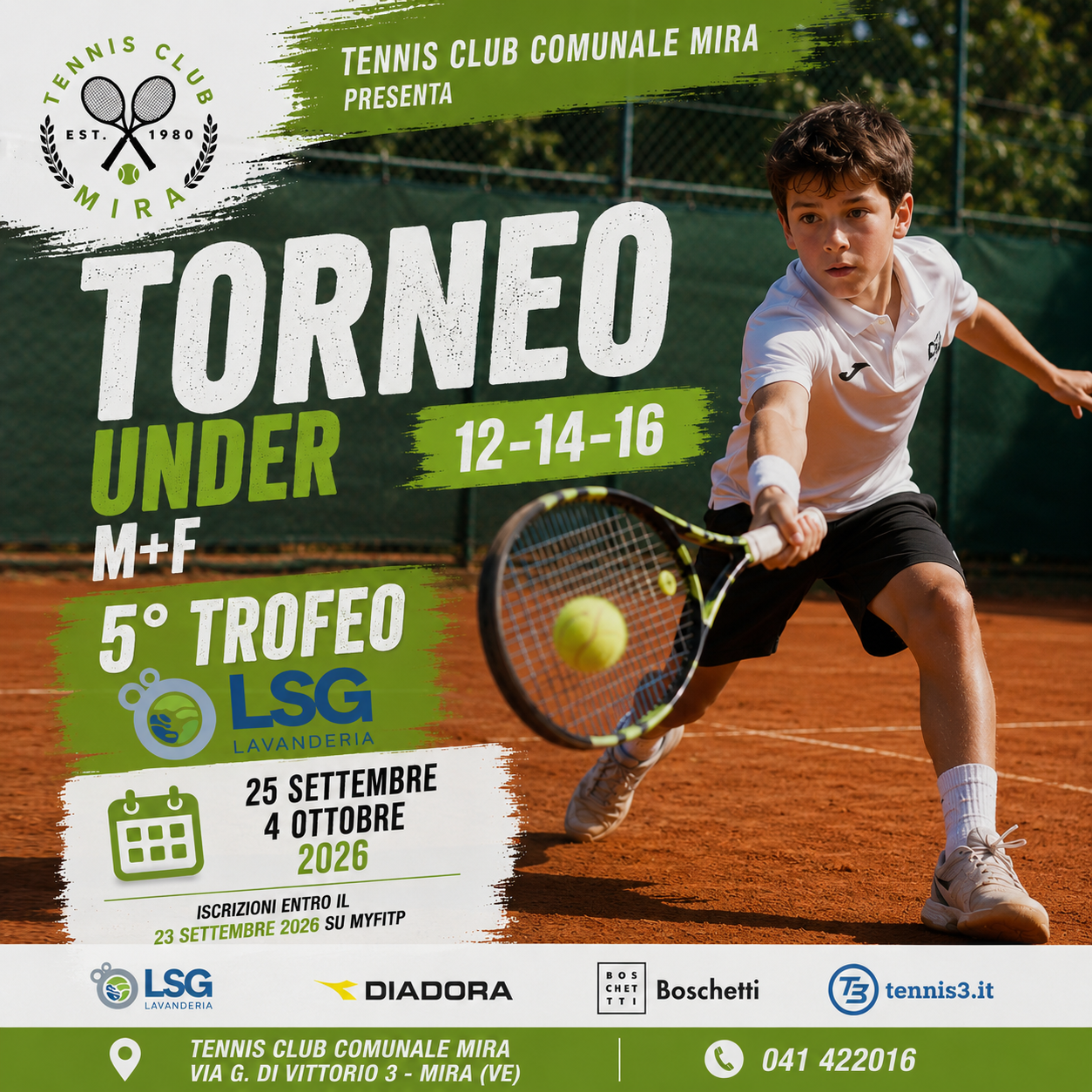 Locandina 5° Trofeo LSG Lavanderia — Torneo Under 12-14-16 M+F